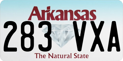 AR license plate 283VXA