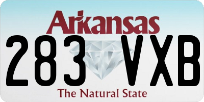 AR license plate 283VXB