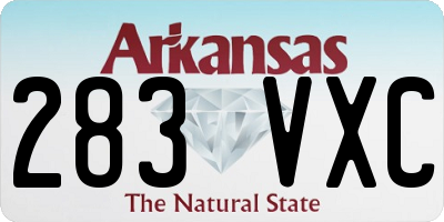 AR license plate 283VXC