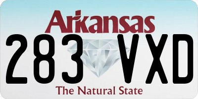 AR license plate 283VXD