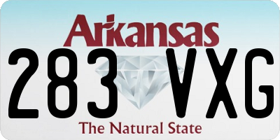 AR license plate 283VXG