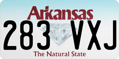 AR license plate 283VXJ