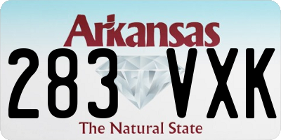 AR license plate 283VXK