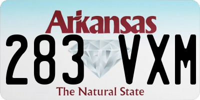 AR license plate 283VXM