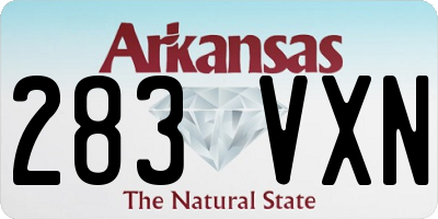AR license plate 283VXN