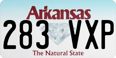 AR license plate 283VXP