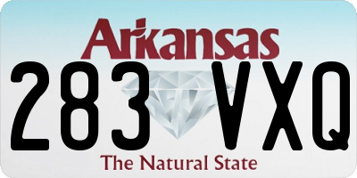 AR license plate 283VXQ
