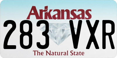 AR license plate 283VXR