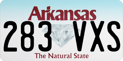 AR license plate 283VXS