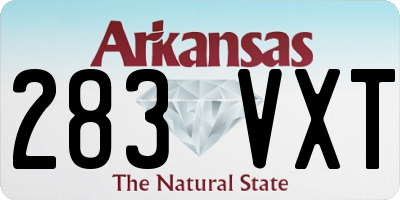 AR license plate 283VXT