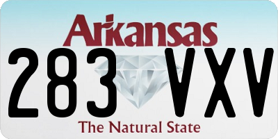 AR license plate 283VXV