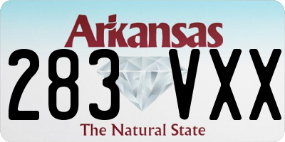 AR license plate 283VXX