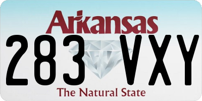 AR license plate 283VXY