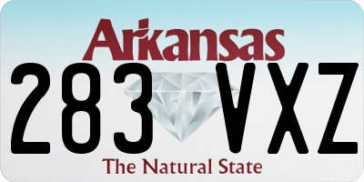 AR license plate 283VXZ