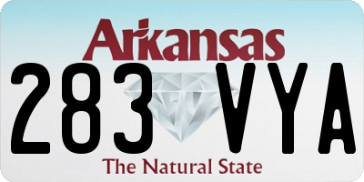 AR license plate 283VYA