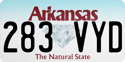AR license plate 283VYD