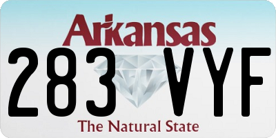 AR license plate 283VYF