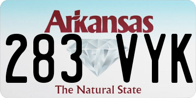 AR license plate 283VYK
