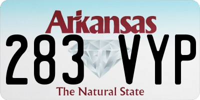 AR license plate 283VYP
