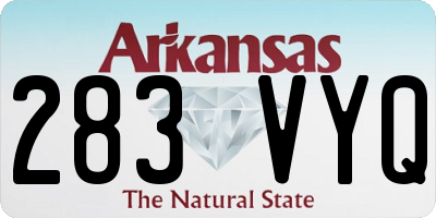 AR license plate 283VYQ