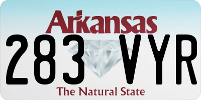 AR license plate 283VYR