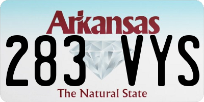 AR license plate 283VYS