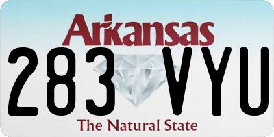 AR license plate 283VYU