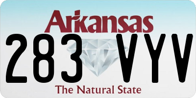 AR license plate 283VYV