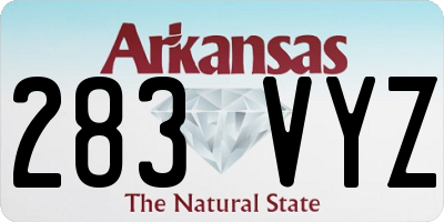 AR license plate 283VYZ