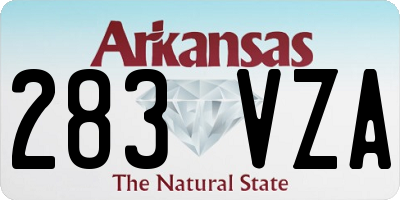AR license plate 283VZA