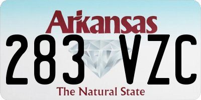 AR license plate 283VZC