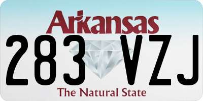 AR license plate 283VZJ