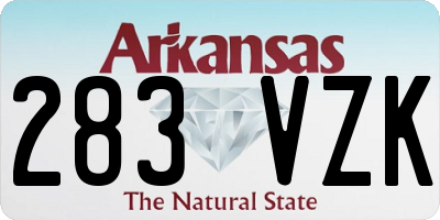 AR license plate 283VZK