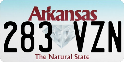 AR license plate 283VZN