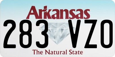 AR license plate 283VZO