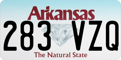 AR license plate 283VZQ