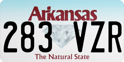 AR license plate 283VZR