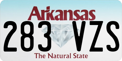 AR license plate 283VZS
