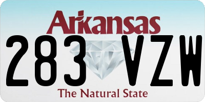 AR license plate 283VZW