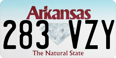 AR license plate 283VZY