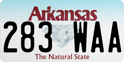 AR license plate 283WAA