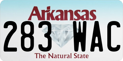AR license plate 283WAC