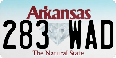 AR license plate 283WAD