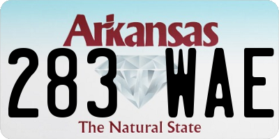 AR license plate 283WAE