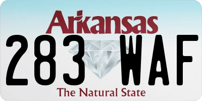 AR license plate 283WAF