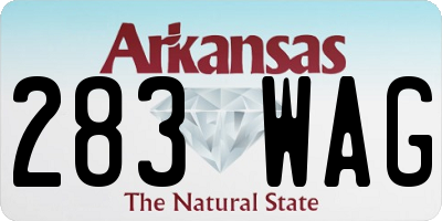 AR license plate 283WAG