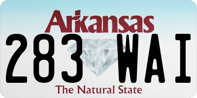 AR license plate 283WAI