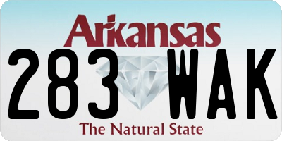 AR license plate 283WAK