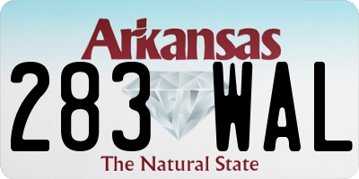 AR license plate 283WAL