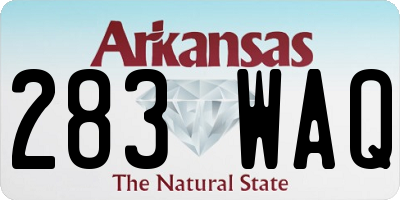 AR license plate 283WAQ